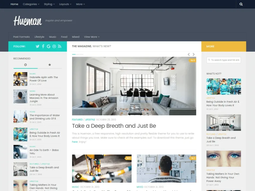 Best 40+ Free WordPress Blog Themes for Bloggers & Content Writers Hueman WordPress blog theme