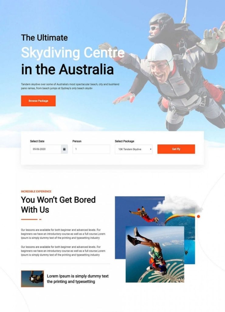 Introducing FREE SkyDiving Joomla Template Kit for JD Builder Pro