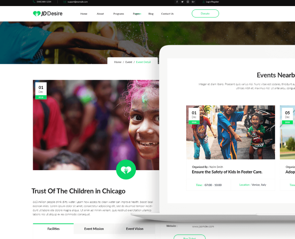 Introducing JD Desire - A Joomla Template for Charity and NGO Websites