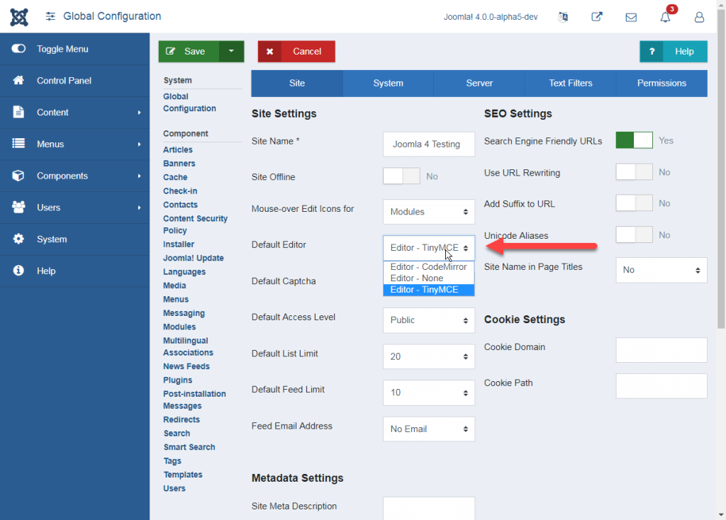 How To Switch Editor in Joomla 4?