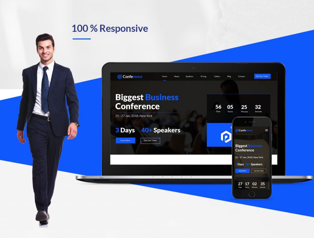 Responsive One page Joomla Template JD Conference - Advanced Joomla One Page Template (Save $49)