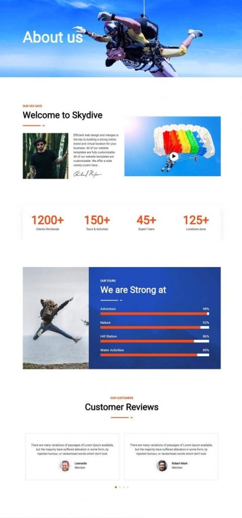 Introducing FREE SkyDiving Joomla Template Kit for JD Builder Pro