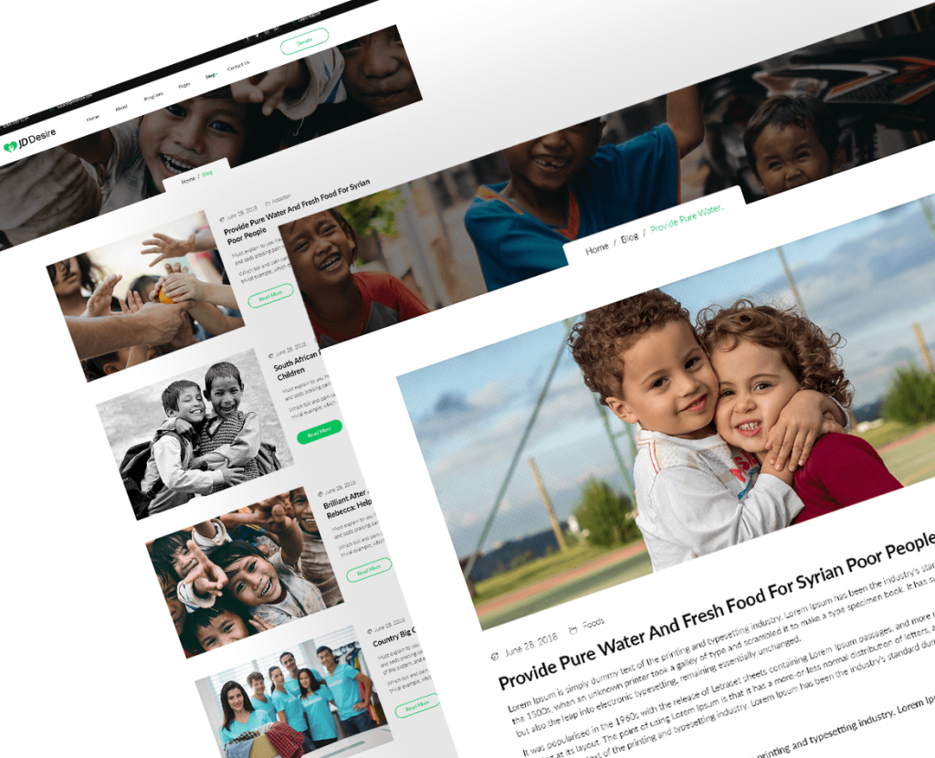 Introducing JD Desire - A Joomla Template for Charity and NGO Websites