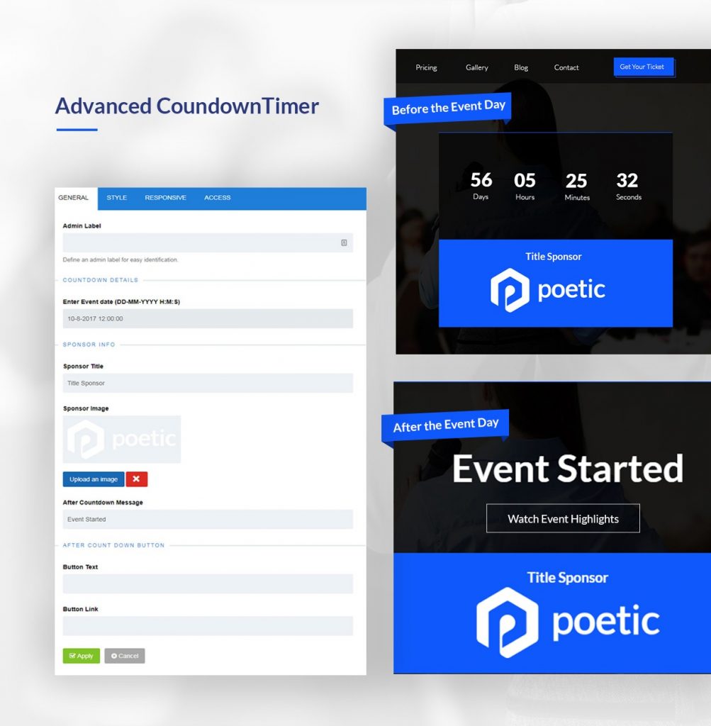 Advanced Countdown Timer JD Conference - Advanced Joomla One Page Template (Save $49)