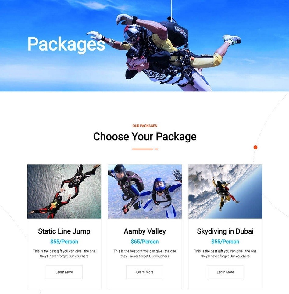 Introducing FREE SkyDiving Joomla Template Kit for JD Builder Pro