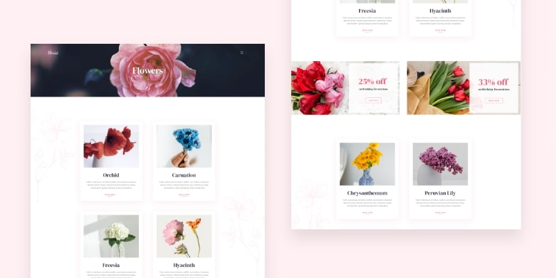 Flower Listing Page Introducing FREE Florist Joomla Template Kit for JD Builder Pro