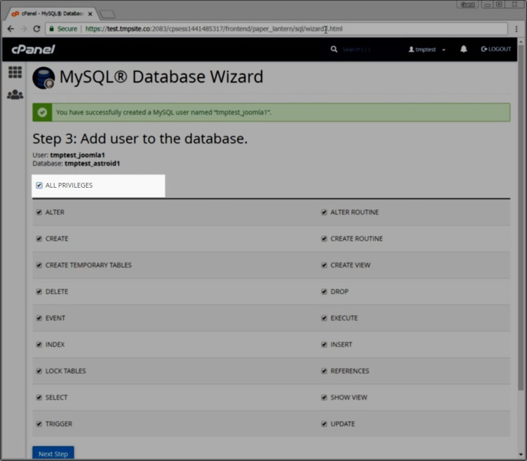 How To Create a Mysql Database & User For Your Joomla Installation Using cPanel