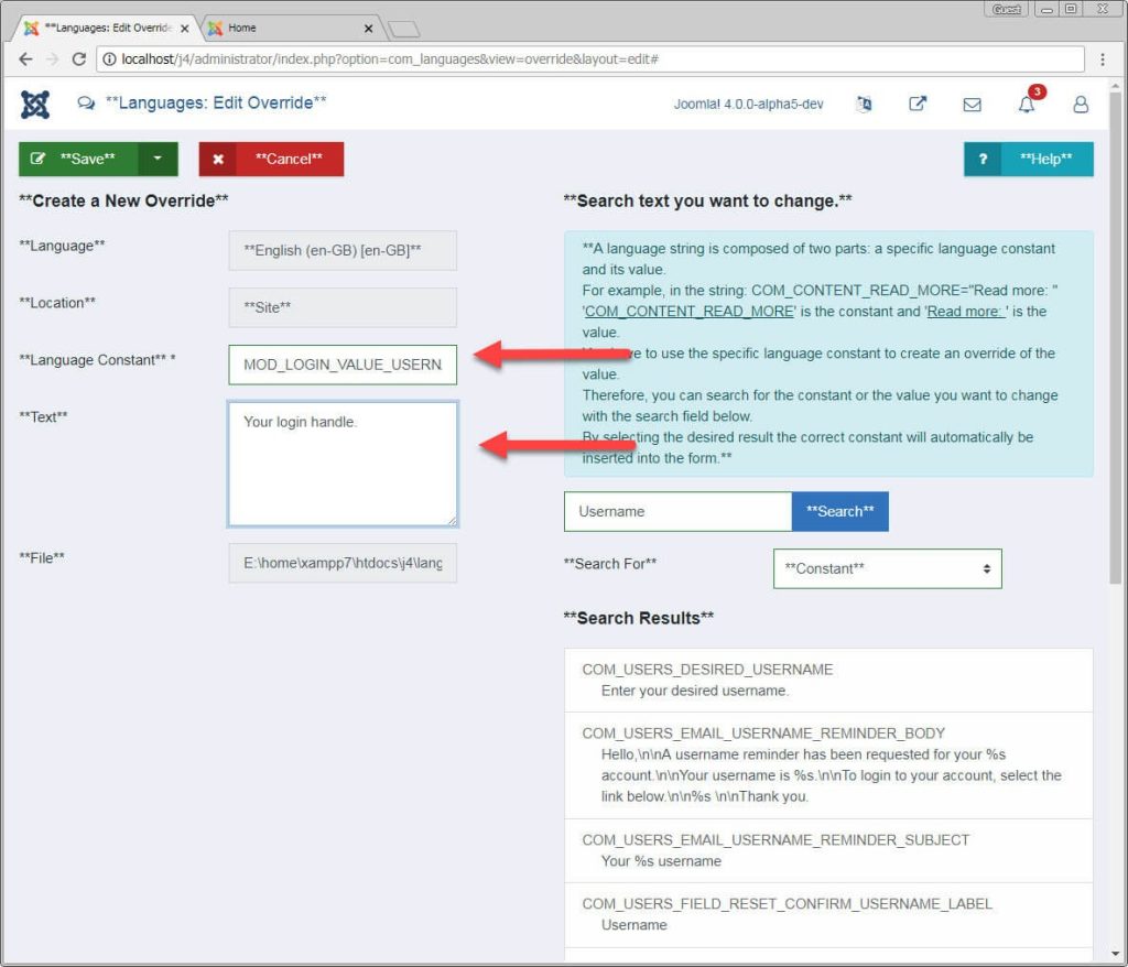 How To Create Language Overrides in Joomla 4