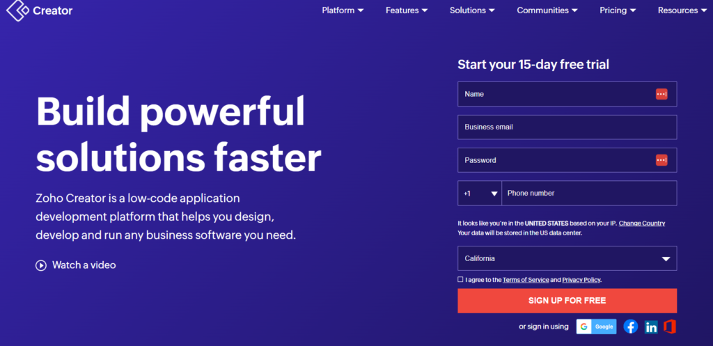 Zoho Creator (Low Code App Builder)
